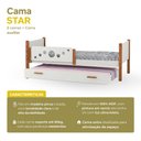 Ver imagem 3 de Kit 2 Camas Solteiro Star com 1 Cama Auxiliar e 3 Colchões Divaloto Móveis - Branco Mel