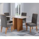 Ver imagem 1 de Conjunto Sala de Jantar Santorini Mesa 120x80cm com 4 Cadeiras Iza Mel/blonde/cinza - Casa Giulia