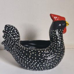 Porta Ovo Decorativo Organizador Galinha Angola Cerâmica - 3