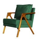Ver imagem 2 de Kit 2 Poltronas Decorativa Mona Madeira Maciça Suede Verde