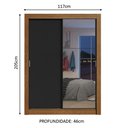 Ver imagem 4 de Guarda-roupa Solteiro Madesa Dallas 2 Portas de Correr com Espelho 2 Gavetas