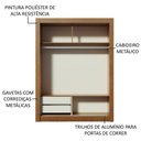 Ver imagem 6 de Guarda-roupa Solteiro Madesa Dallas 2 Portas de Correr com Espelho 2 Gavetas