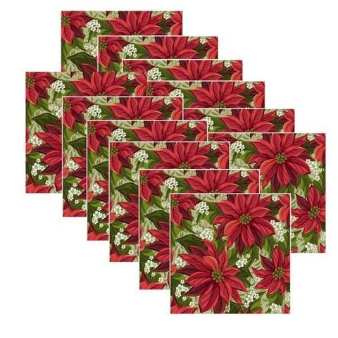 Guardanapo Estampado Flor Natal - 12 Peças