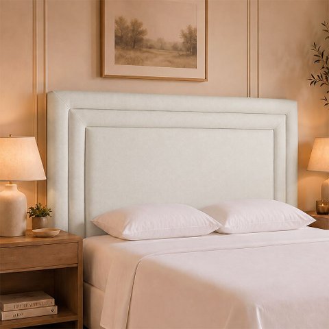 Cabeceira para Cama Box King 219cm Phili Lisa Facto Off White - Sallar Home