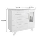 Ver mais imagens de Quarto de Bebê com Cômoda 1 Porta com Janela em Acrílico e Berço Retrô Moveis Peroba Branco