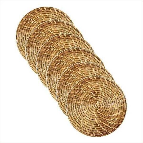 Sousplat Capa estampa Rafia impressa tecido Microfibra com base - 6 Peças