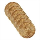 Ver imagem 1 de Sousplat Capa estampa Rafia impressa tecido Microfibra com base - 6 Peças