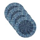 Ver imagem 1 de Sousplat com Capa Estampa Cestaria Azul Impressa Tecido Microfibra - 4 Peças - com Base