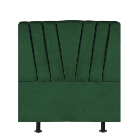 Cabeceira Estofada Bélgica 90cm Solteiro para Cama Colchão Box Quarto Suede Verde - Aurora Line