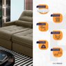 Sofá Retrátil Reclinável Sevilha 300cm Suede Velut com Molas Ensacadas - King House - 3