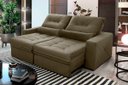 Ver imagem 1 de Sofá Retrátil Reclinável Sevilha 300cm Suede Velut com Molas Ensacadas - King House
