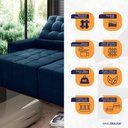 Ver imagem 2 de Sofá Retrátil/Reclinável Alaska 2,70m Suede Velut Azul Marinho c/ Molas no Assento - King House