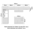 Ver imagem 4 de Armário de Cozinha Completa 350cm Branco Stella Madesa 01