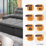 Sofá Retrátil/Reclinável Islândia 3,00m Suede Velut Cinza c/ Molas no Assento - King House - 6
