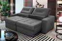 Ver imagem 1 de Sofá Retrátil Reclinável Sevilha 250cm Suede Velut com Molas Ensacadas - King House