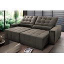 Ver imagem 1 de Sofá Retrátil/Reclinável Alaska 2,50m Suede Velut Tabaco c/ Molas no Assento - King House