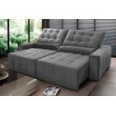 Ver imagem 1 de Sofá Retrátil/Reclinável Alaska 2,50m Suede Velut Cinza c/ Molas no Assento - King House