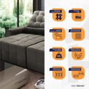 Ver imagem 2 de Sofá Retrátil/Reclinável Alaska 3,00m Suede Velut Tabaco c/ Molas no Assento - King House