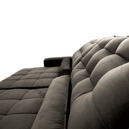 Sofá Retrátil/Reclinável Alaska 3,00m Suede Velut Tabaco c/ Molas no Assento - King House - 6