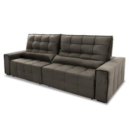 Sofá Retrátil/Reclinável Alaska 3,00m Suede Velut Tabaco c/ Molas no Assento - King House - 5