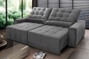 Ver imagem 1 de Sofá Retrátil/Reclinável Alaska 2,30m Suede Velut Cinza c/ Molas no Assento - King House