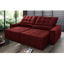Ver imagem 1 de Sofá Retrátil/Reclinável Alaska 2,30m Suede Velut Vermelho c/ Molas no Assento - King House