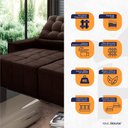 Ver imagem 2 de Sofá Retrátil/Reclinável Alaska 2,50m Suede Velut Marrom c/ Molas no Assento - King House