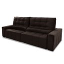 Ver imagem 5 de Sofá Retrátil/Reclinável Alaska 2,50m Suede Velut Marrom c/ Molas no Assento - King House
