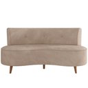 Ver imagem 3 de Sofá Chaise Living 2 Lugares 135cm para Sala Istambul K01 Veludo Bege - Lyam Decor