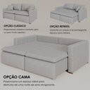 Ver imagem 4 de Sofá Cama Retrátil em Madeira Eucalipto e Linho 230cm Uruguai