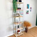 Ver imagem 2 de Estante Style Slim 6 Prateleiras Industrial Natural e Branco