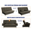 Ver imagem 4 de Sofá Cama Pérsia 3 Lugares Suede Velut - King House
