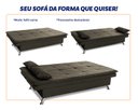 Ver imagem 5 de Sofá Cama Pérsia 3 Lugares Suede Velut - King House