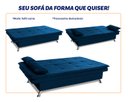 Ver imagem 5 de Sofá Cama Pérsia 3 Lugares Suede Velut - King House