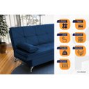 Ver imagem 3 de Sofá Cama Pérsia 3 Lugares Suede Velut - King House