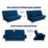 Sofá Cama Pérsia 3 Lugares Suede Velut - King House - 4