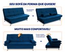 Ver imagem 4 de Sofá Cama Pérsia 3 Lugares Suede Velut - King House