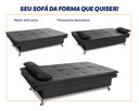 Ver imagem 5 de Sofá Cama Pérsia 3 Lugares Suede Velut - King House