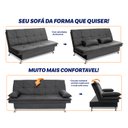 Ver imagem 4 de Sofá Cama Pérsia 3 Lugares Suede Velut - King House