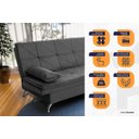 Ver imagem 3 de Sofá Cama Pérsia 3 Lugares Suede Velut - King House