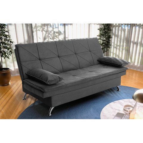 Sofá Cama Pérsia 3 Lugares Suede Velut - King House