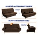 Ver imagem 4 de Sofá Cama Pérsia 3 Lugares Suede Velut - King House