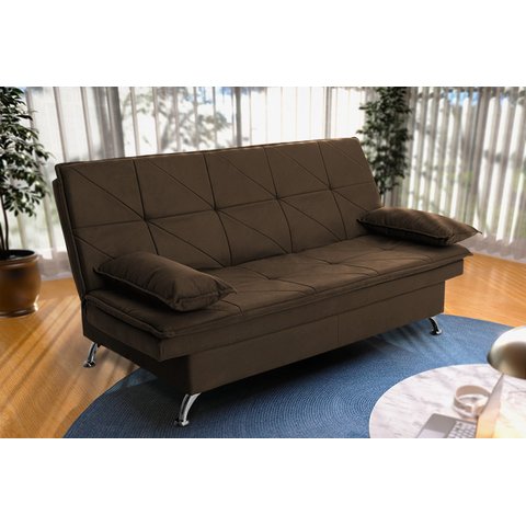Sofá Cama Pérsia 3 Lugares Suede Velut - King House