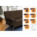 Ver imagem 3 de Sofá Cama Pérsia 3 Lugares Suede Velut - King House