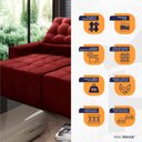 Ver imagem 2 de Sofá Retrátil/Reclinável Alaska 2,50m Suede Velut Vermelho c/ Molas no Assento - King House