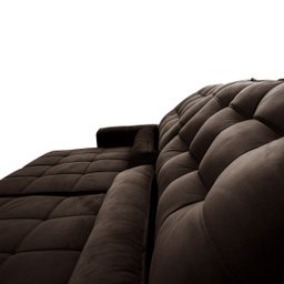 Sofá Retrátil/Reclinável Alaska 2,70m Suede Velut Marrom c/ Molas no Assento - King House - 6