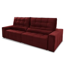 Sofá Retrátil/Reclinável Alaska 2,70m Suede Velut Vermelho c/ Molas no Assento - King House - 5