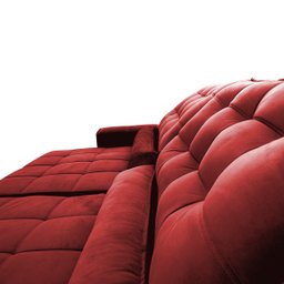 Sofá Retrátil/Reclinável Alaska 2,70m Suede Velut Vermelho c/ Molas no Assento - King House - 6