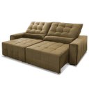 Ver imagem 4 de Sofá Retrátil/Reclinável Alaska 2,70m Suede Velut Bege c/ Molas no Assento - King House