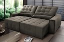 Ver imagem 1 de Sofá Retrátil/Reclinável Alaska 2,70m Suede Velut Tabaco c/ Molas no Assento - King House